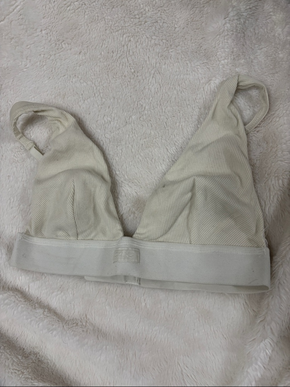 SKIMS Cream Ribbed Triangle Bralette
